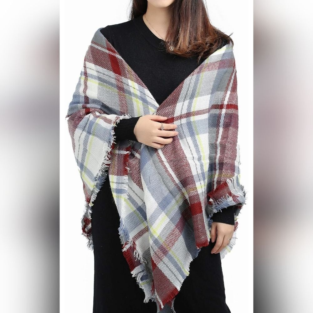 🔸️Plaid Tartan Lightweight Blanket Wrap/Scarf/Shawl